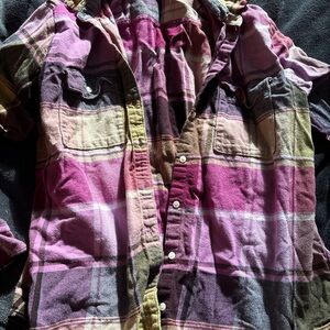 Old Navy Pink and Purple Plaid Shirt